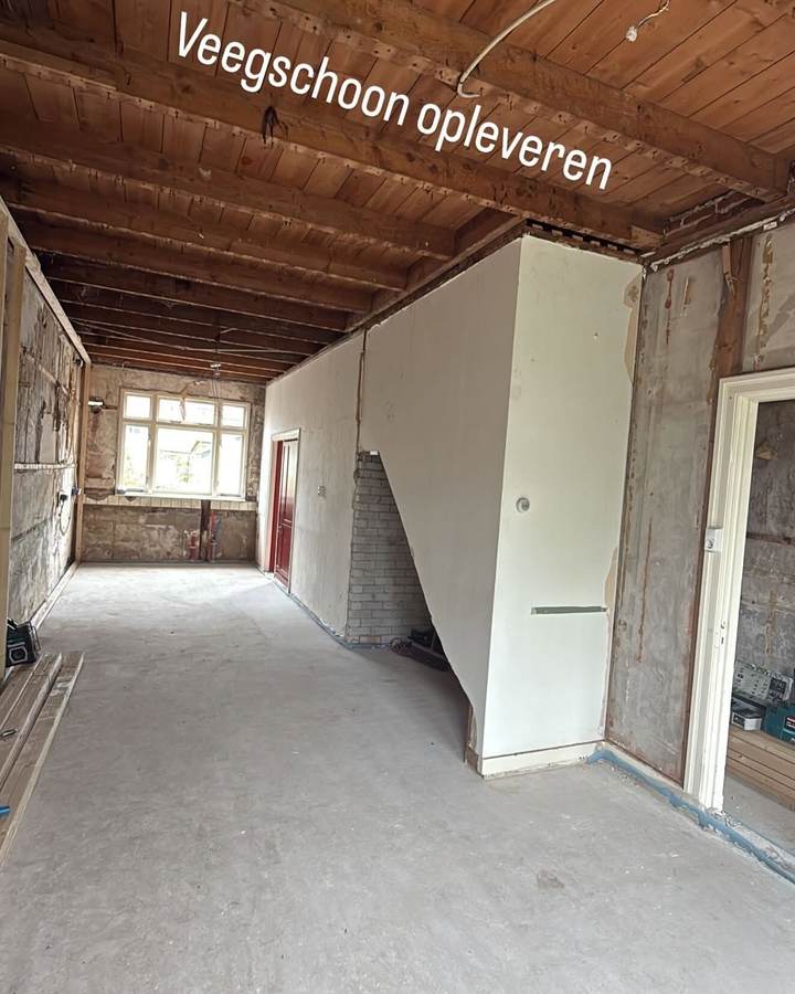 Ruimte veegschoon opgeleverd na sloop